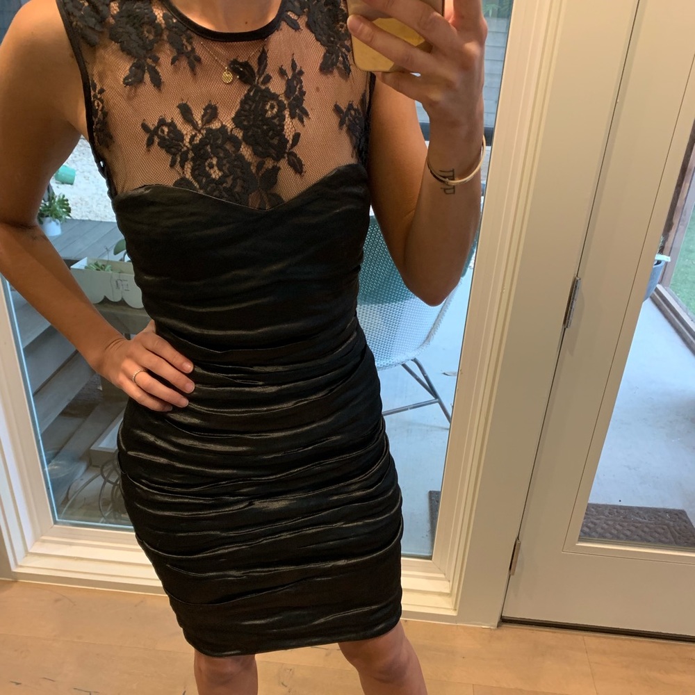 Nicole Miller Metallic & Lace dress